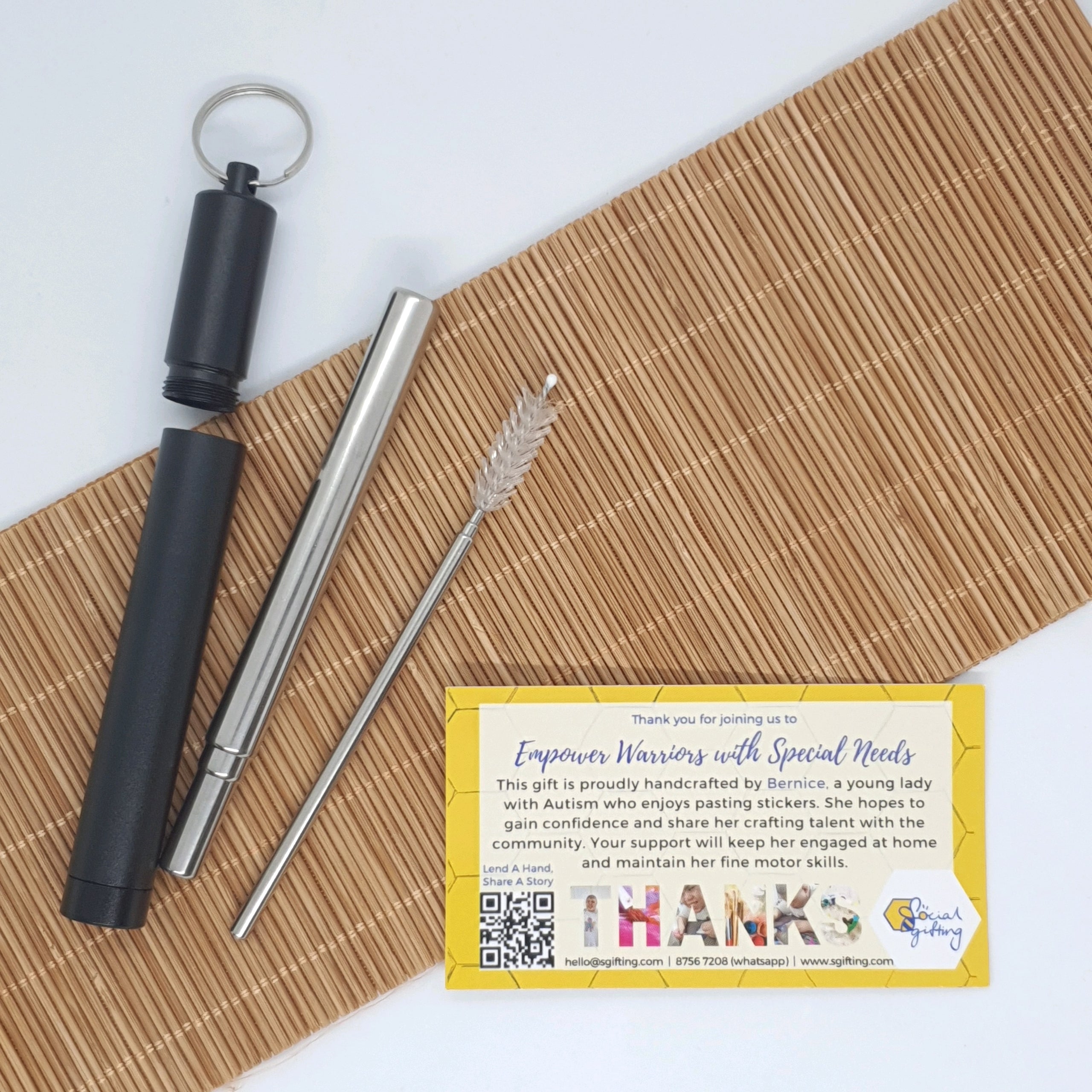 Stainless Steel Foldable Straw Social Gifting / SGifting Pte Ltd