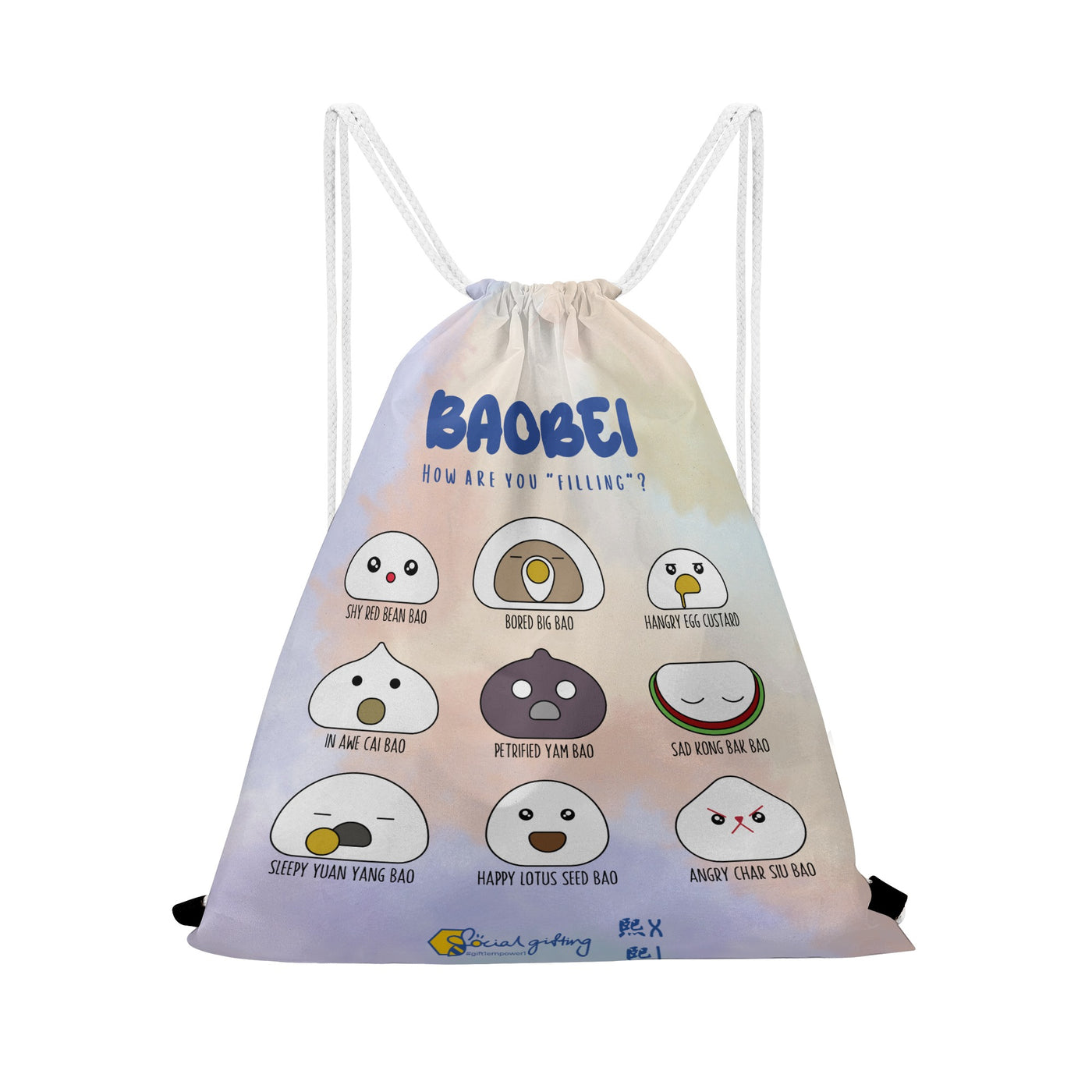 Original BAOBEI Artwork Gym Drawstring Bag