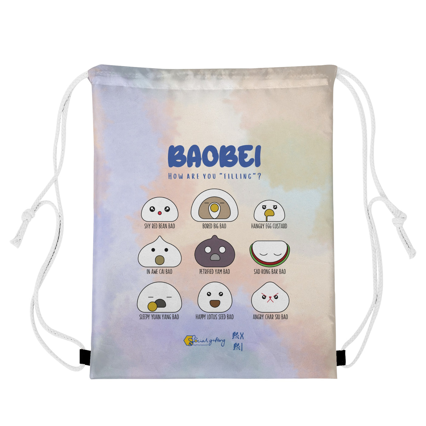 Original BAOBEI Artwork Gym Drawstring Bag