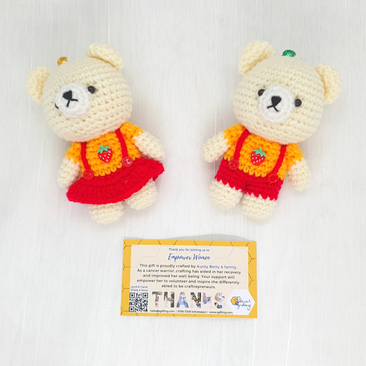 Crocheted Bear with Jumpsuit