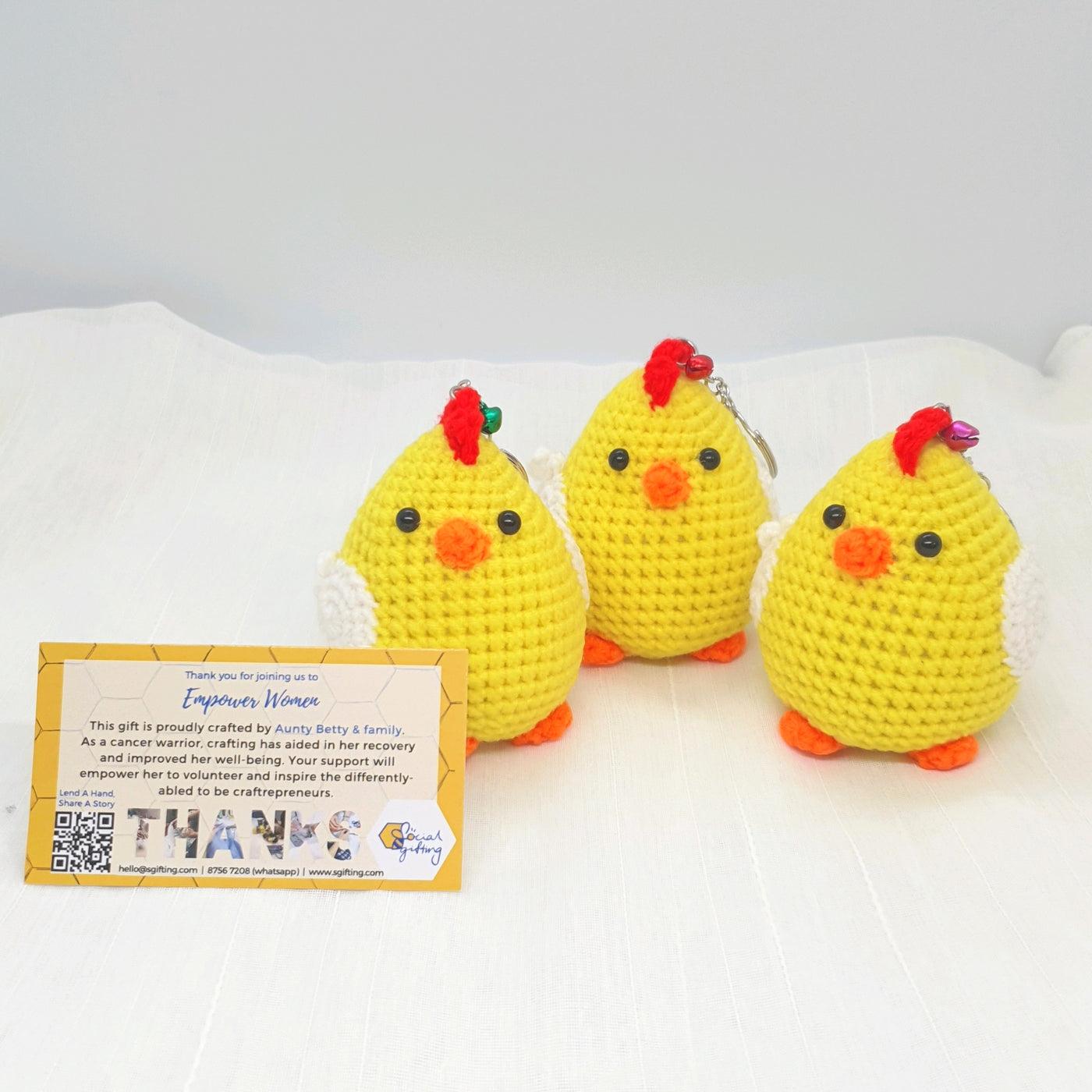Hand Crocheted Chick Keyring
