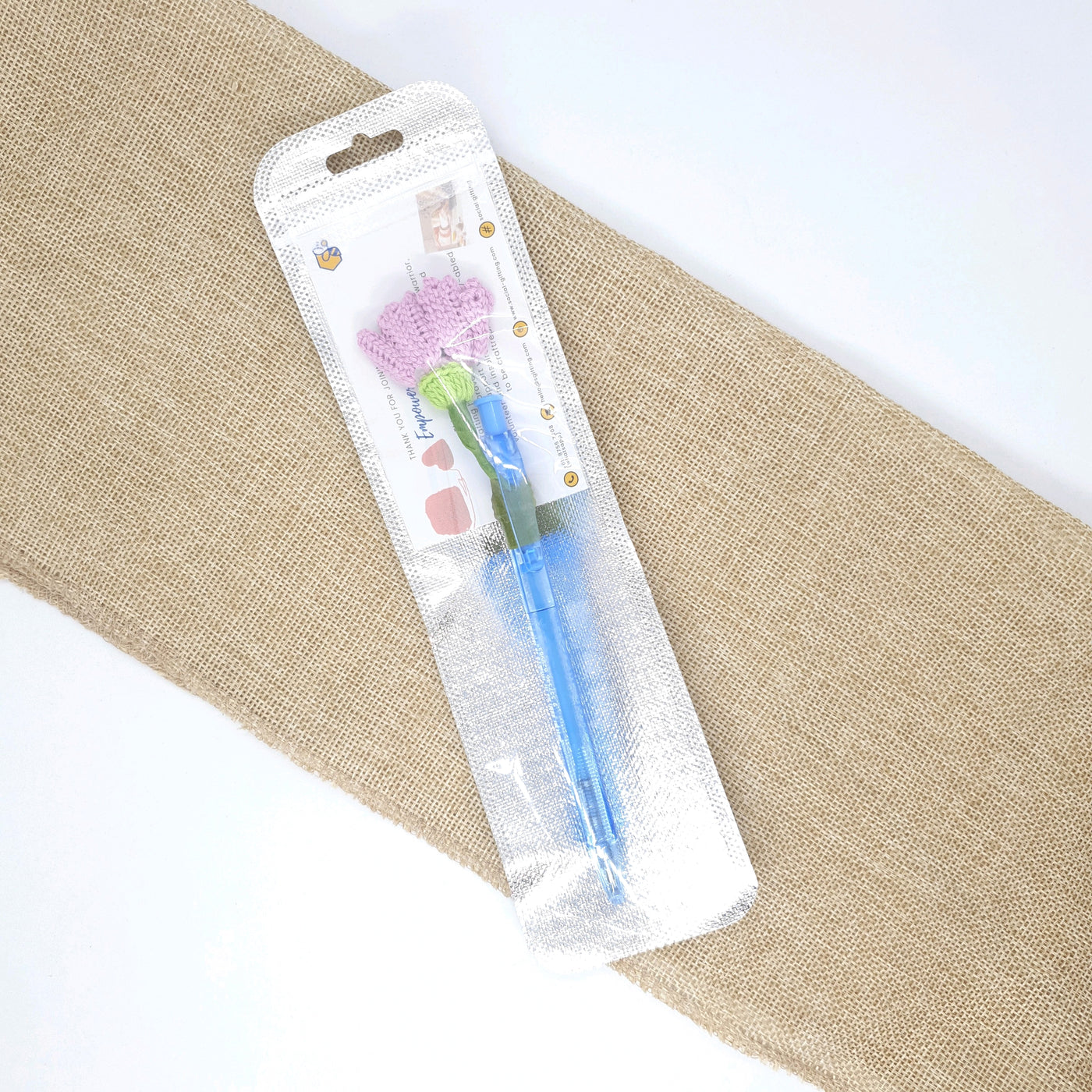 Mini Crocheted Flower with Pen