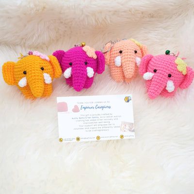 Hand Crocheted Elephant Keyring