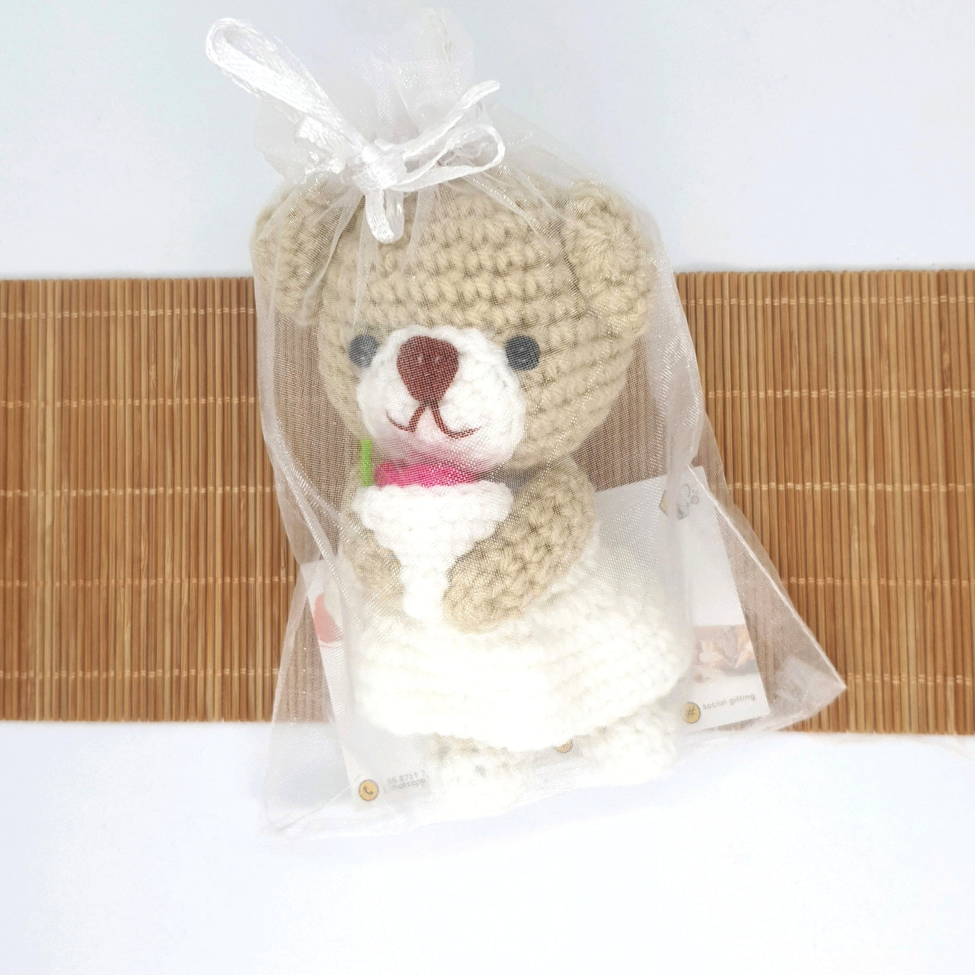 Crocheted Bear with Flower