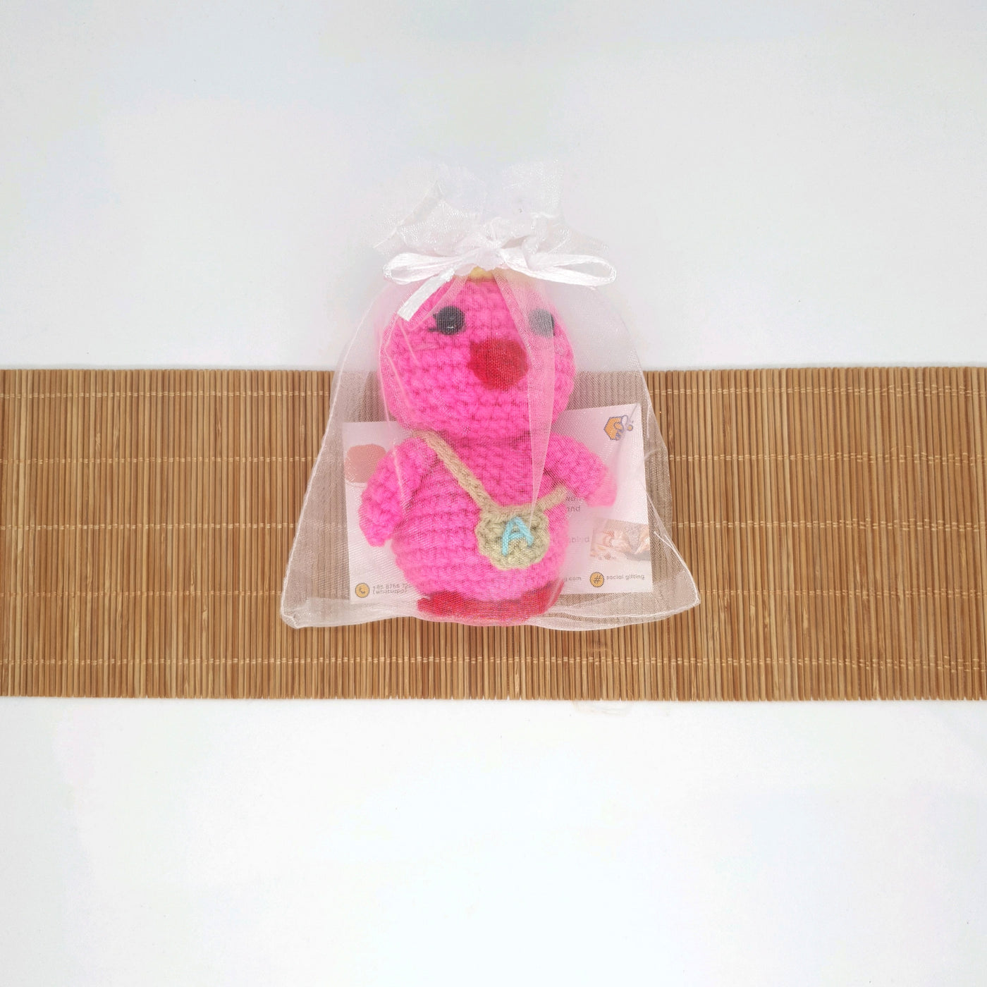 Hand Crocheted Chick with Sling Keyring