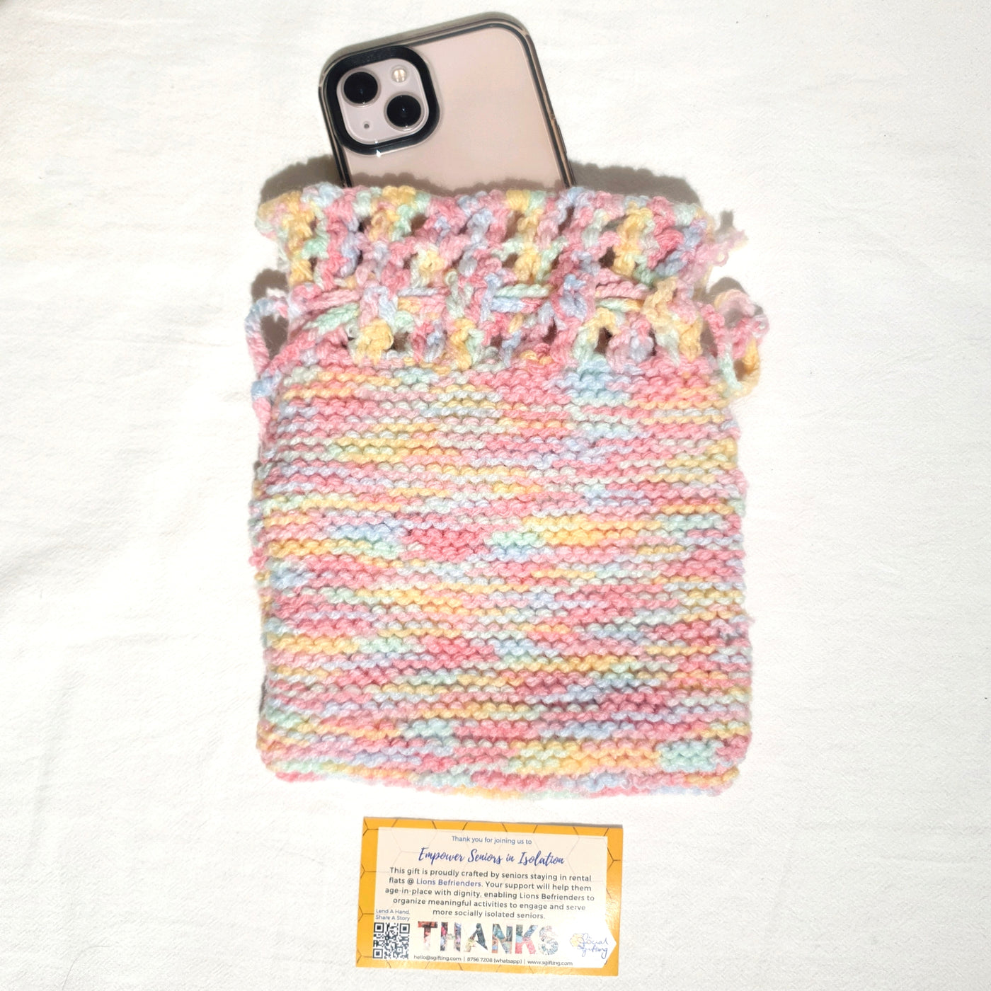 Hand Crocheted Drawstring Pouch