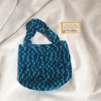 Hand Crocheted Handbag With Beads