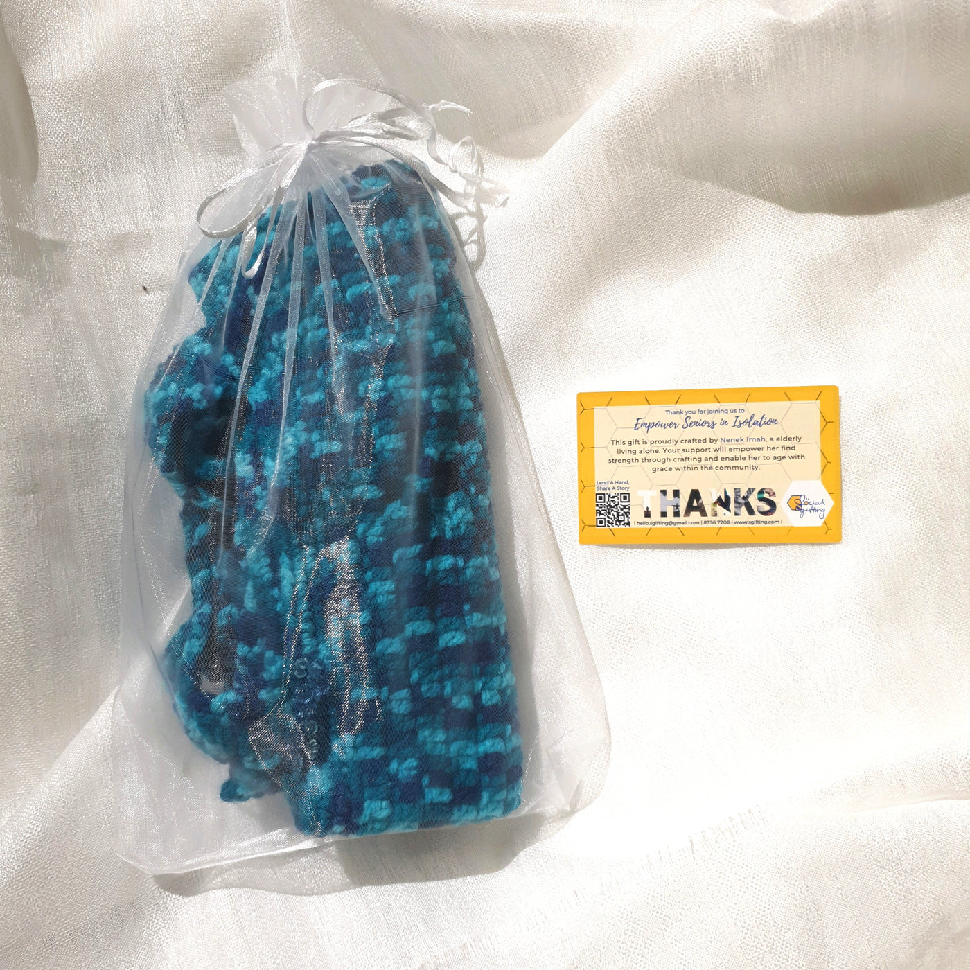 Hand Crocheted Handbag With Beads