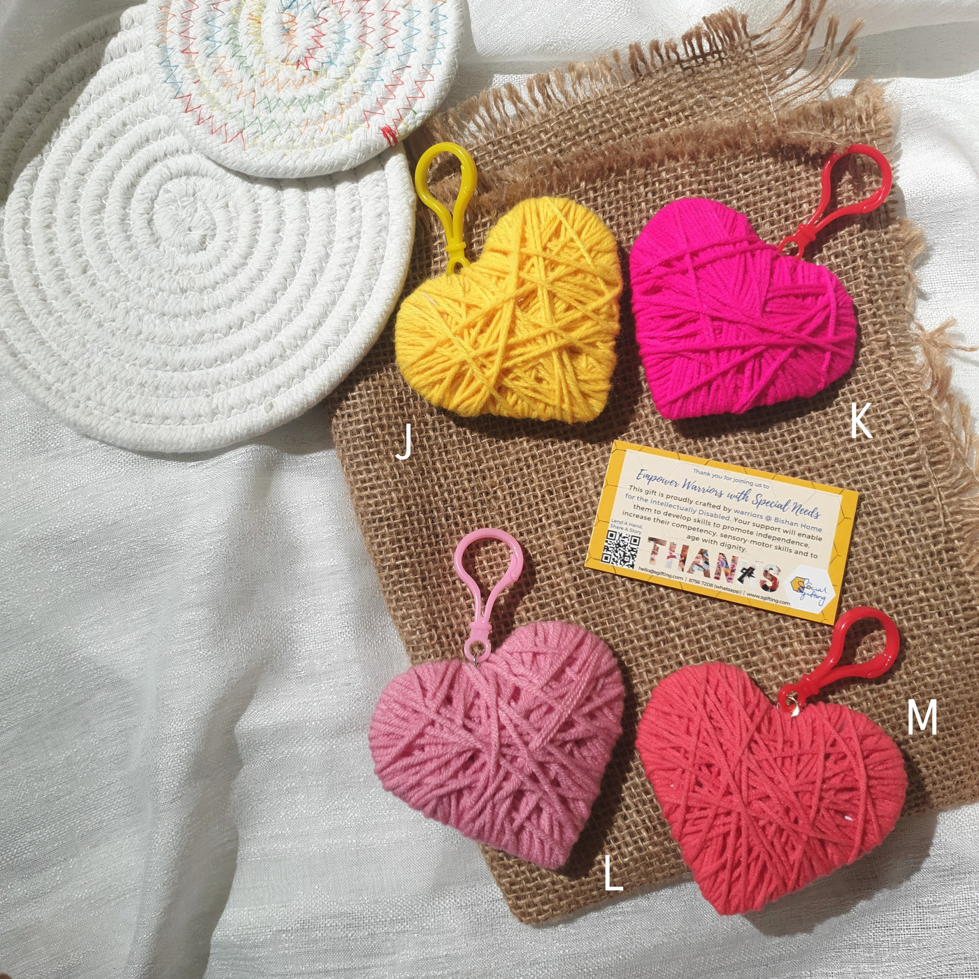 Yarn Hearts Keyring