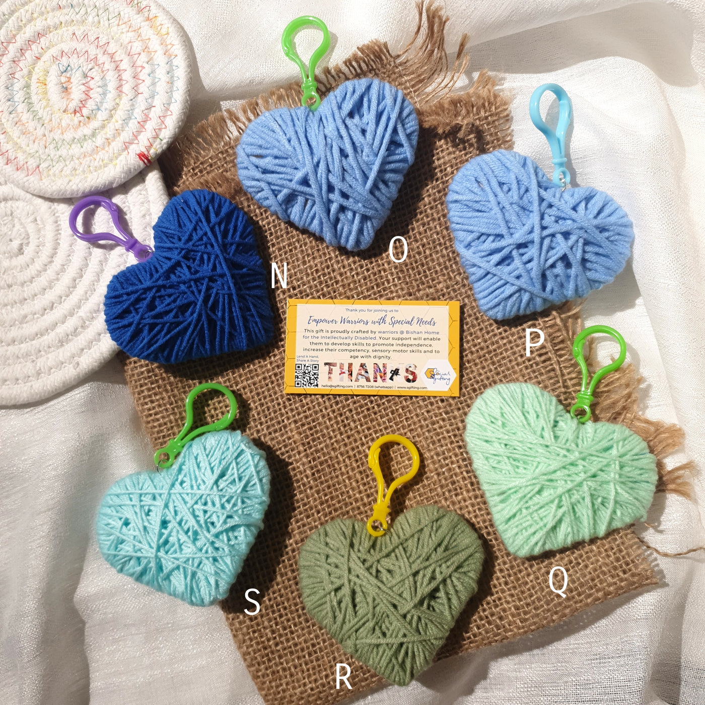 Yarn Hearts Keyring