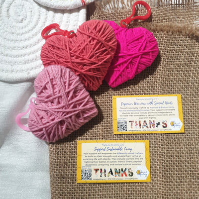 Yarn Hearts Keyring