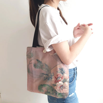 Water Lilies Canvas Handbag