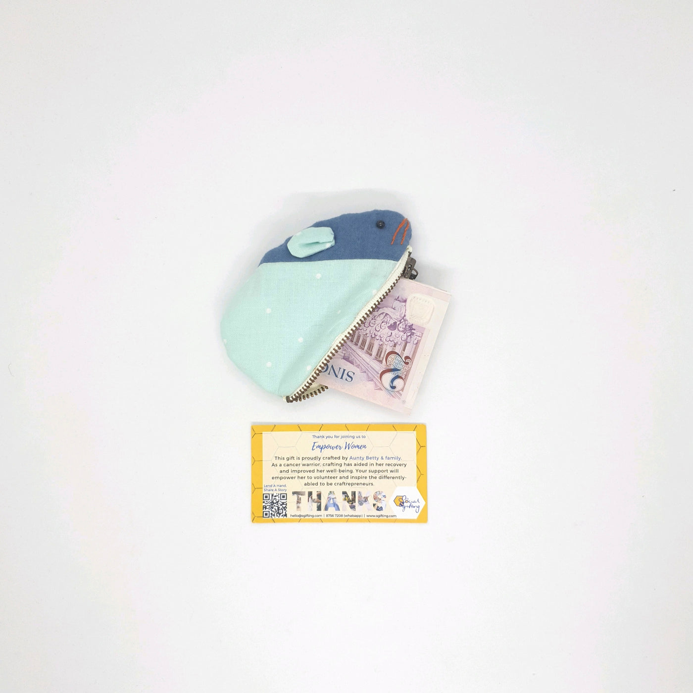Hand Sewn Patchwork Mouse Coin Purse