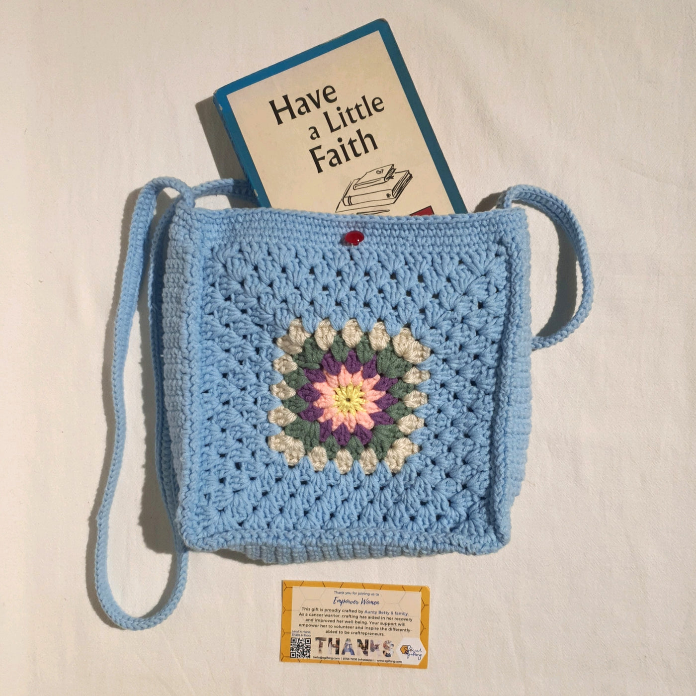 Hand Crocheted Crossbody Flower Patterned Bag