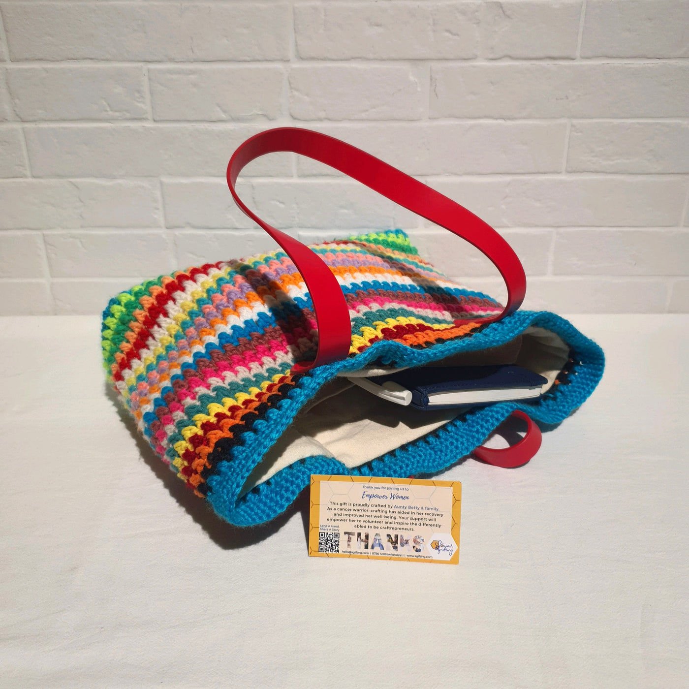 Hand Crocheted Multi-coloured Shoulder Bag