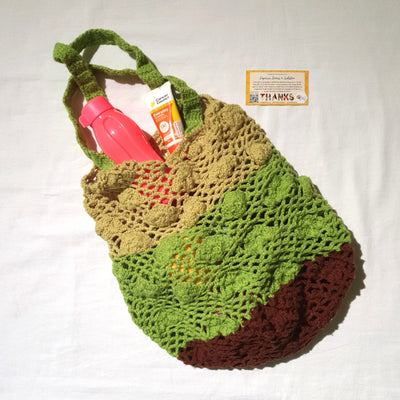 Green Hand Crocheted Handbag
