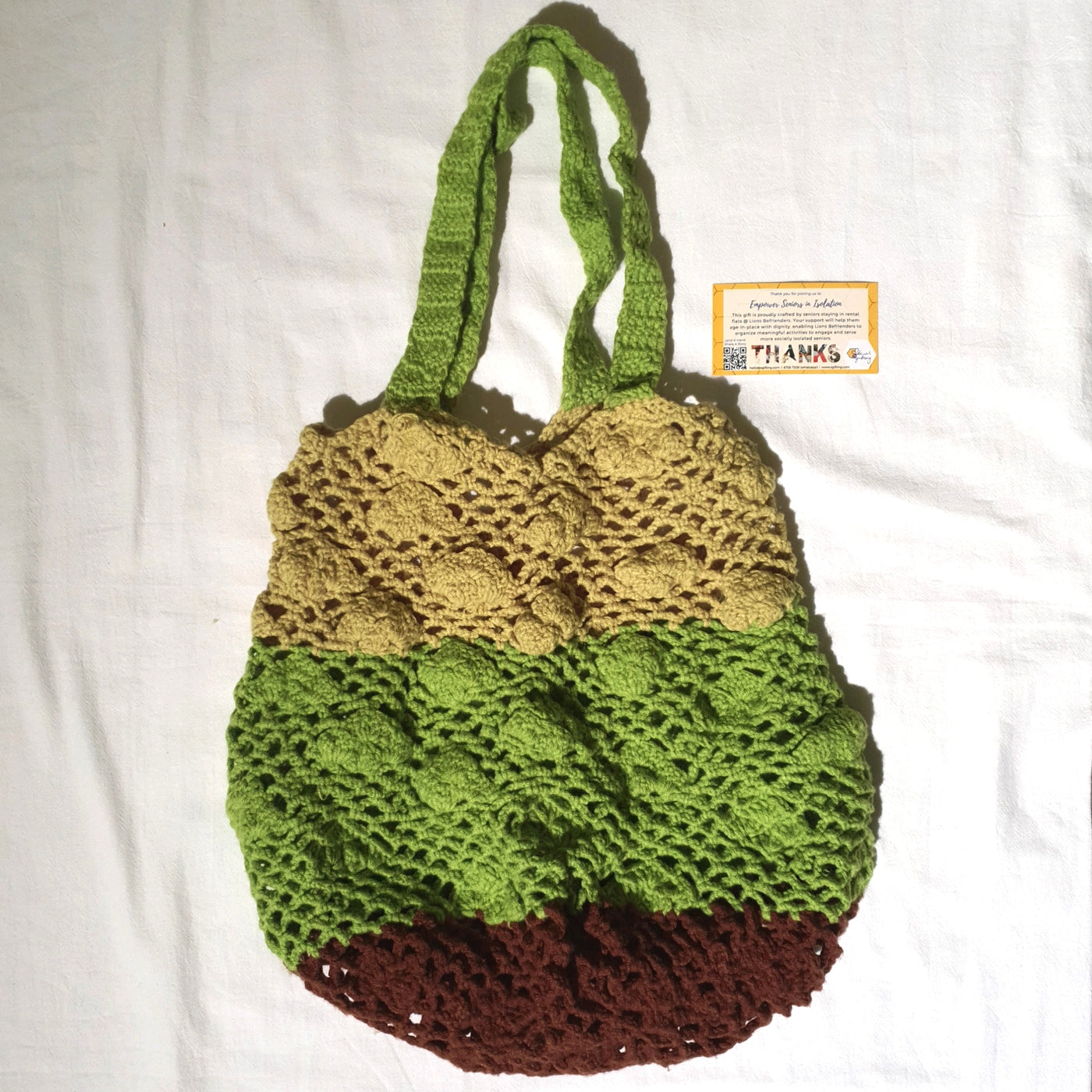 Green Hand Crocheted Handbag