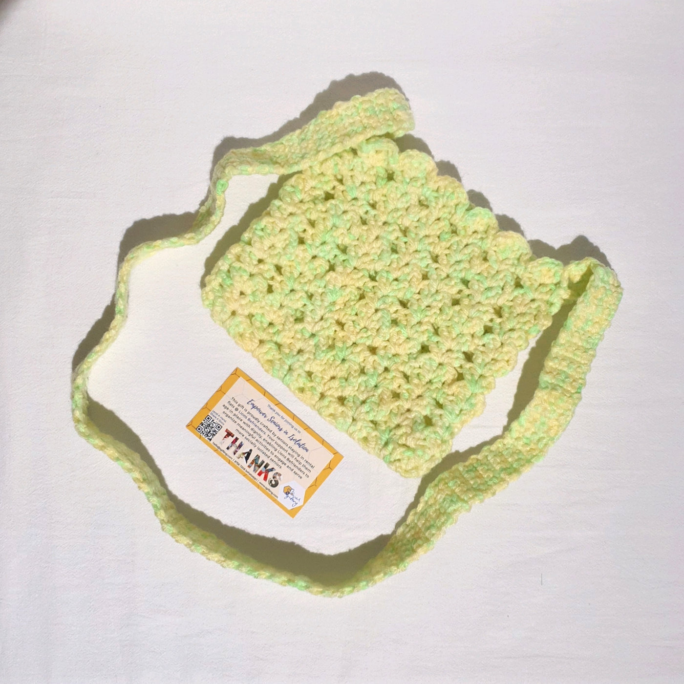 Lime Hand-Crocheted Crossbody Bag