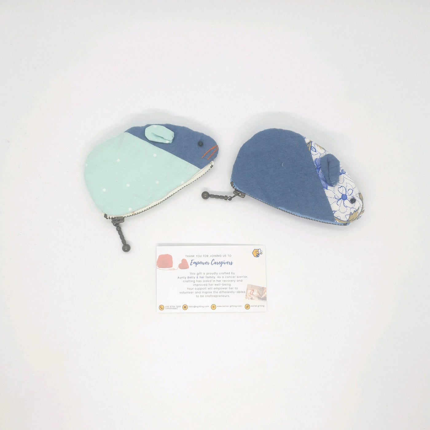 Hand Sewn Patchwork Mouse Coin Purse
