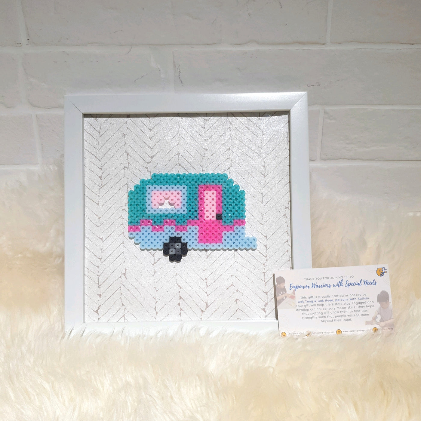 Assorted Hama Beads with Wooden Frame (20 x 20cm)