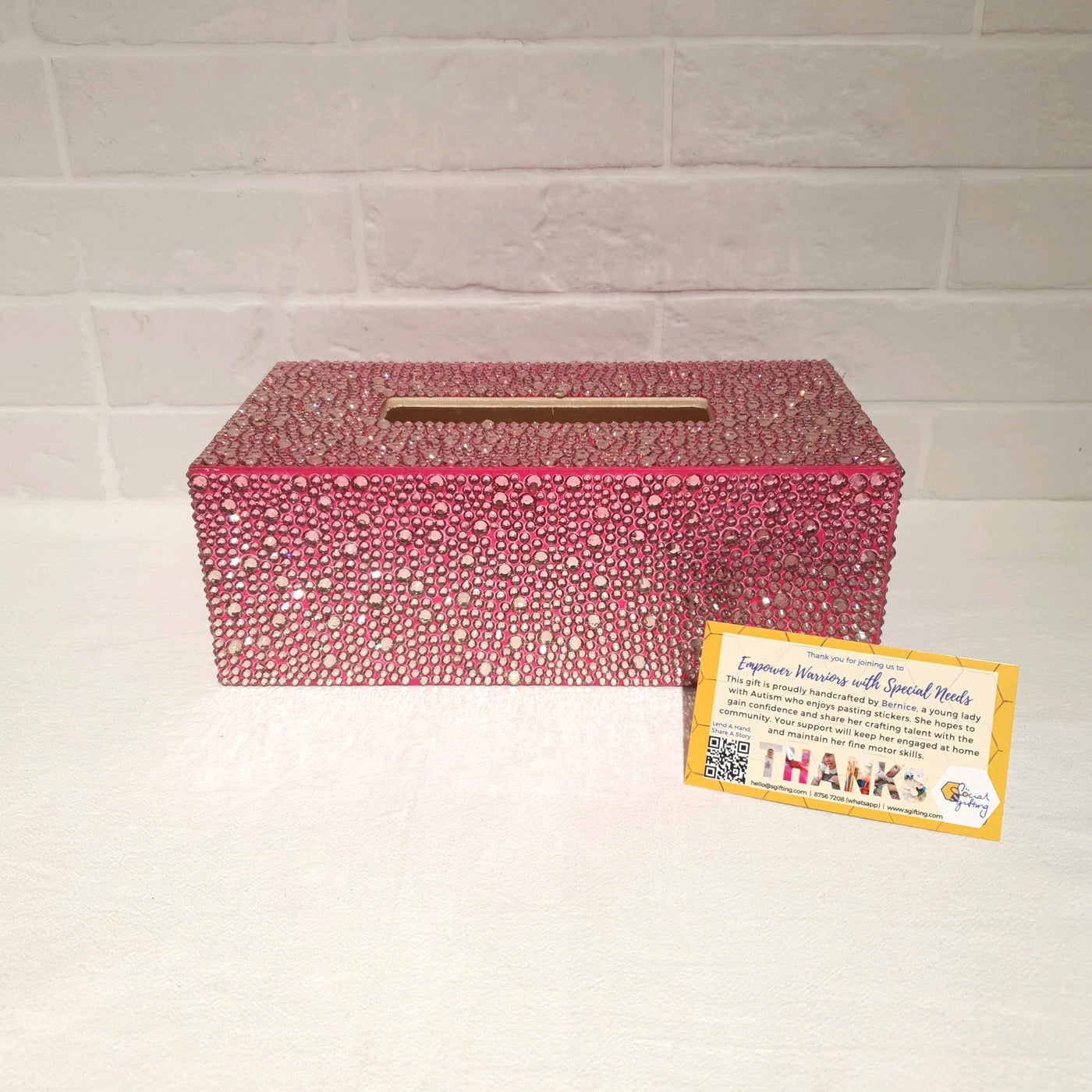 Diamond Art Wooden Tissue Box