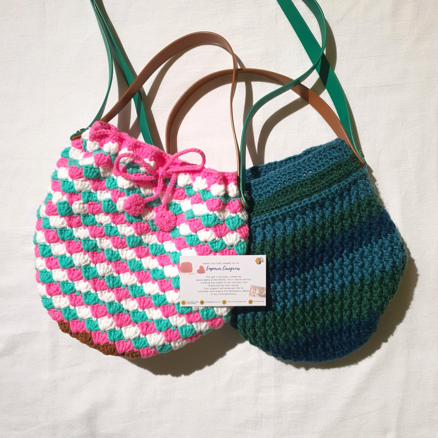 Crochet Crossbody Bucket Bag (Round Base)