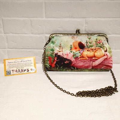 Rectangle Clasp Purse with Chain