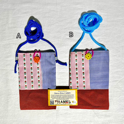 Upcycled Fabric Phone Pouch with Sling