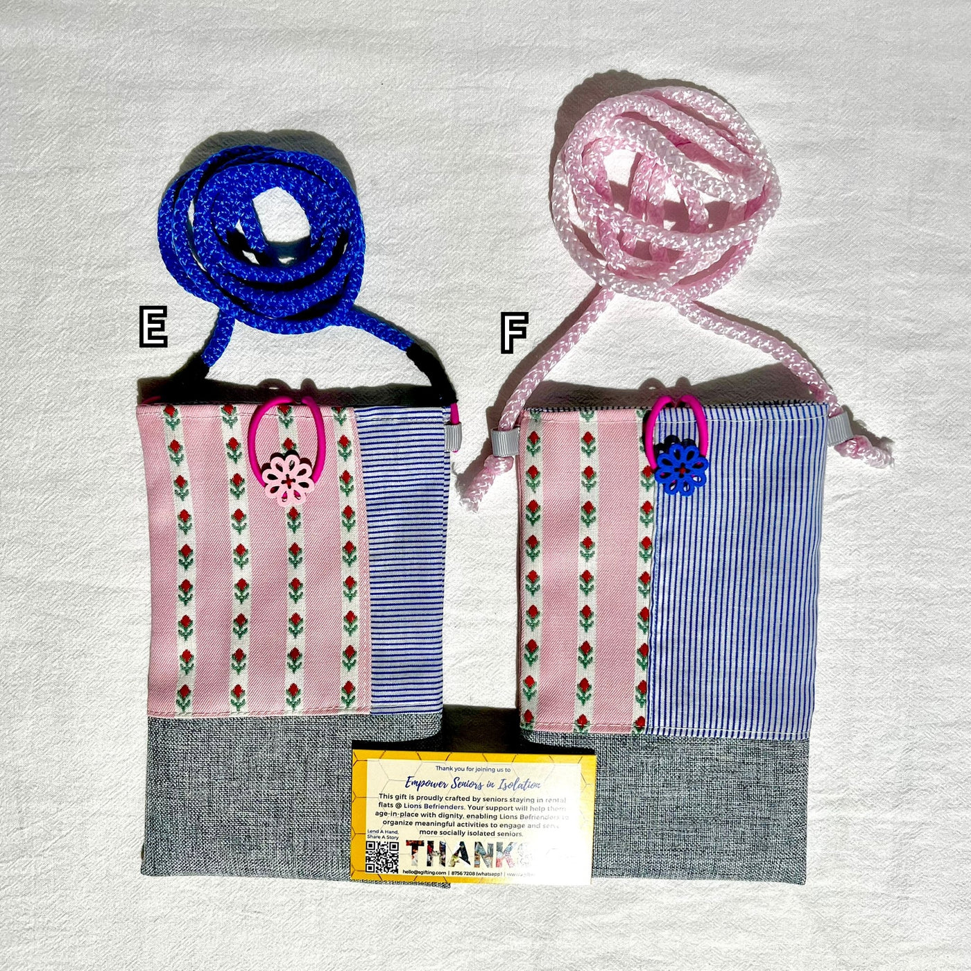 Upcycled Fabric Phone Pouch with Sling