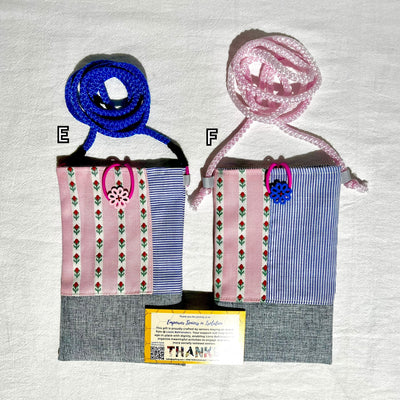 Upcycled Fabric Phone Pouch with Sling