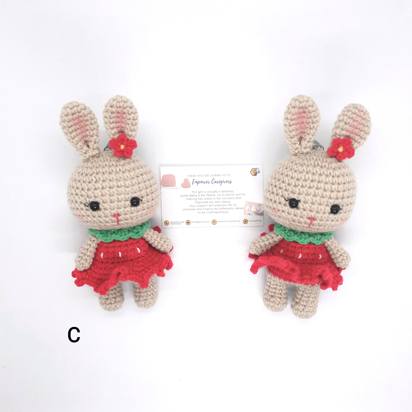 Hand Crocheted Rabbit with Dress and Head Accessory