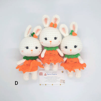 Hand Crocheted Rabbit with Dress and Head Accessory