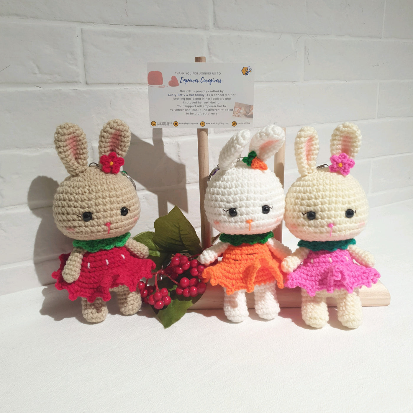 Hand Crocheted Rabbit with Dress and Head Accessory