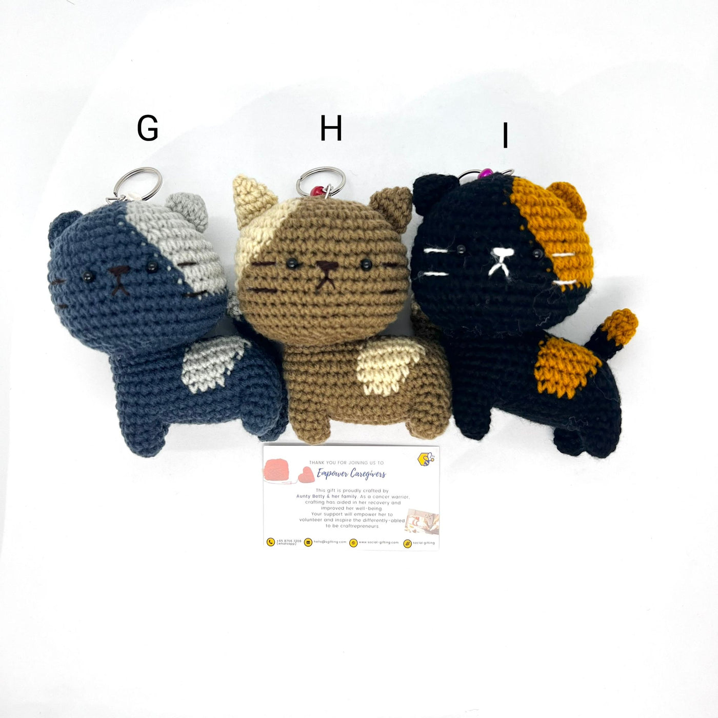 Crocheted Cat Keychain (Duotone)