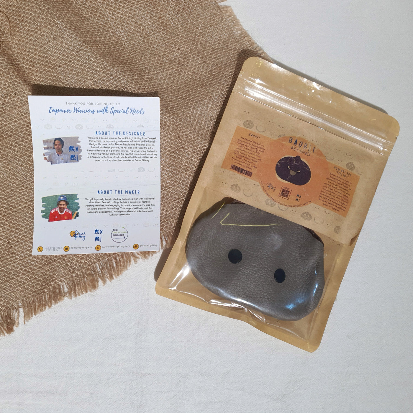 Baobei Upcycled Leather Card Holder