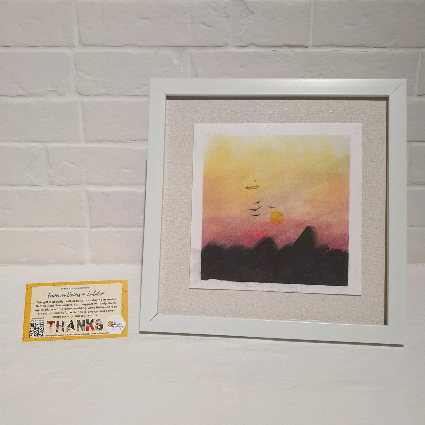 Watercolour painting with frame