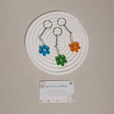 Assorted Beaded Flower Key Ring