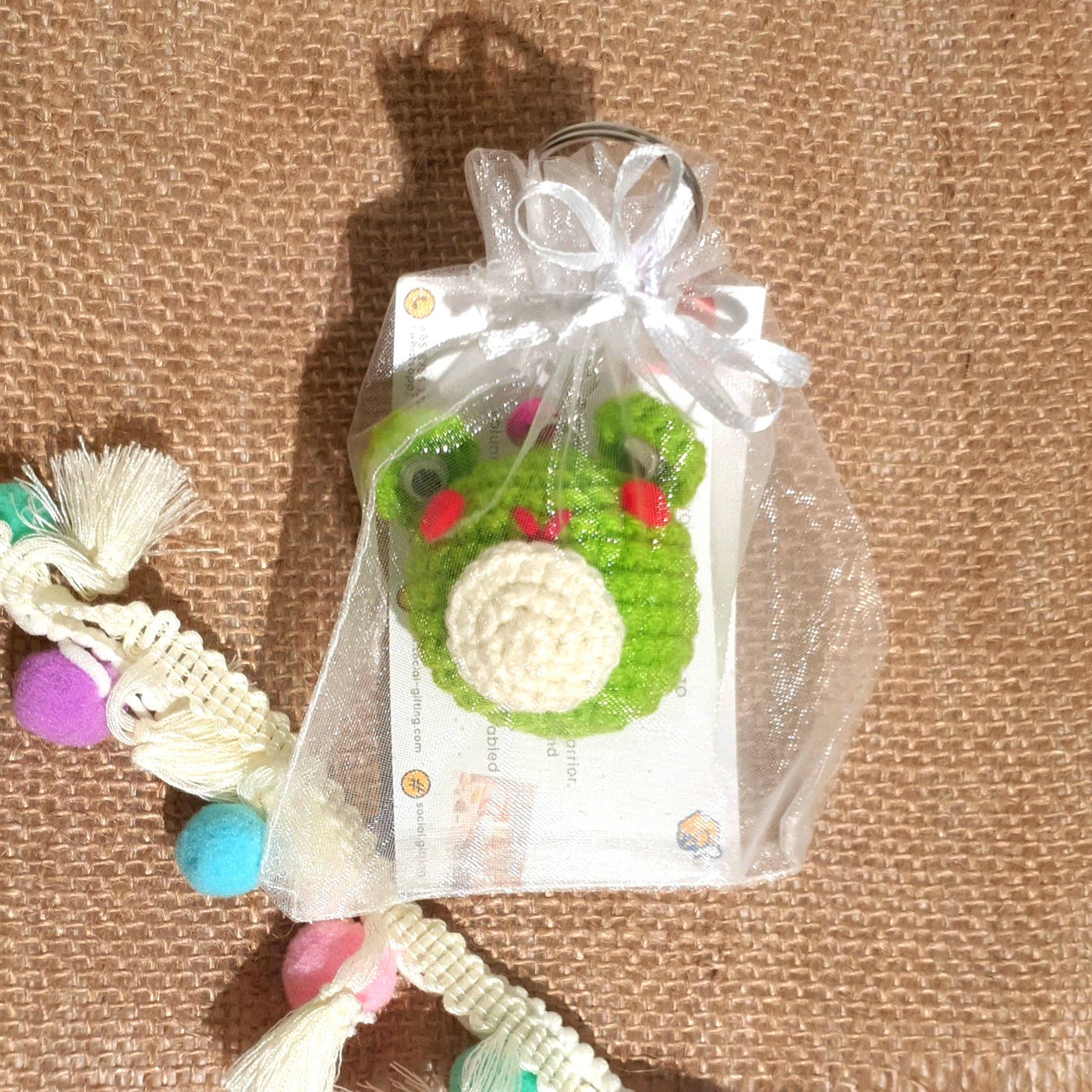 Hand Crocheted Frog Key Ring