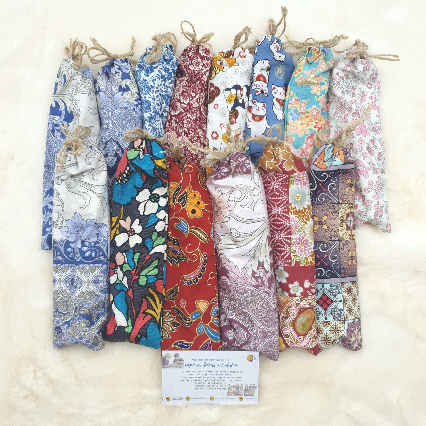 3-in-1 Wheat Cutlery Set w Fabric Pouch