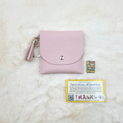 PU Leather Coin Purse with Motivational Pin