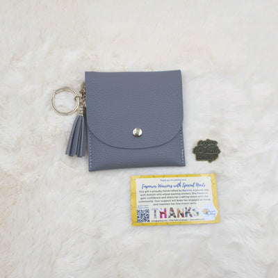 PU Leather Coin Purse with Motivational Pin