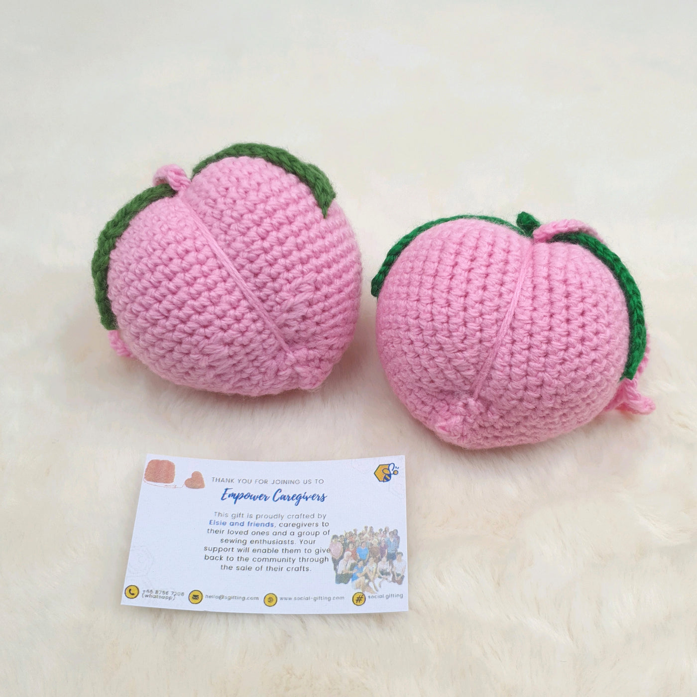 Hand Crocheted Peach Stress ball