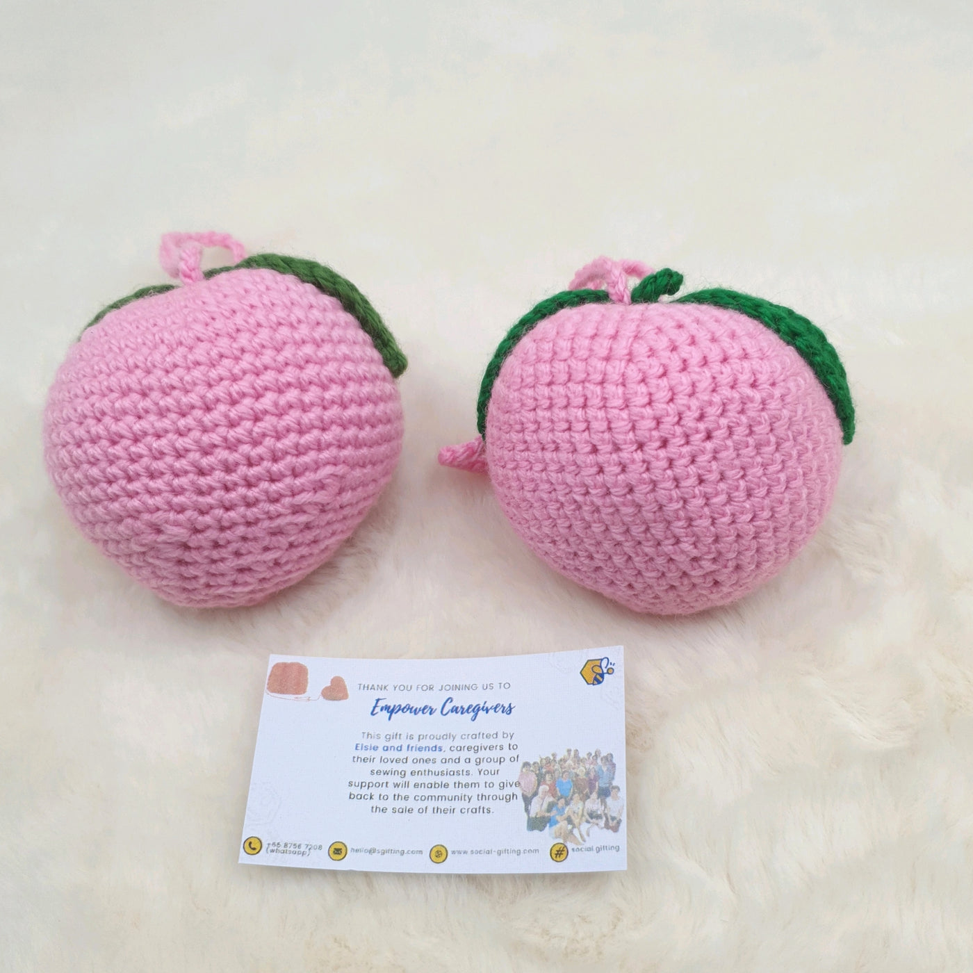 Hand Crocheted Peach Stress ball