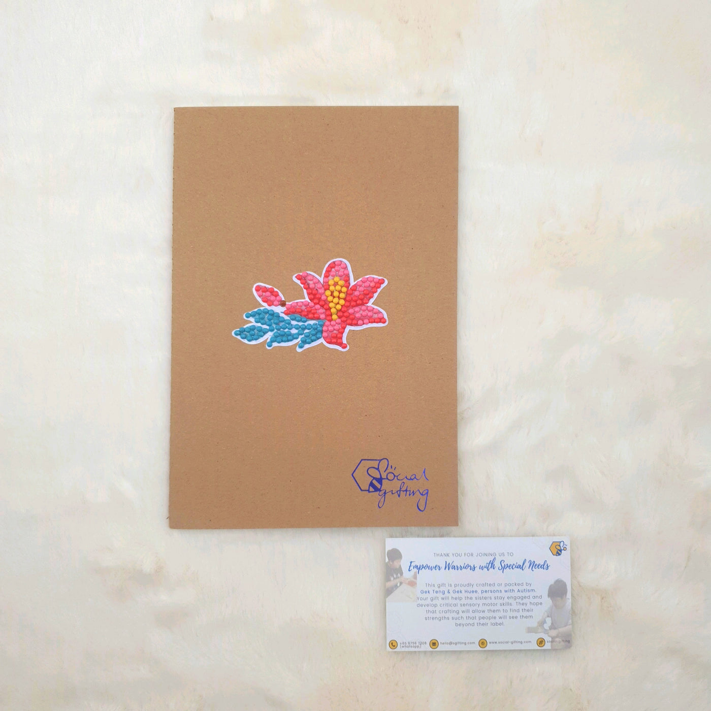 Flower Diamond Art Stickers on Notebook