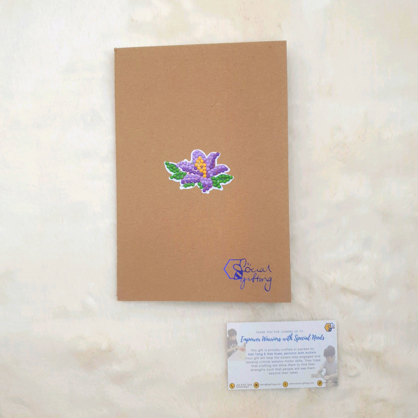 Flower Diamond Art Stickers on Notebook