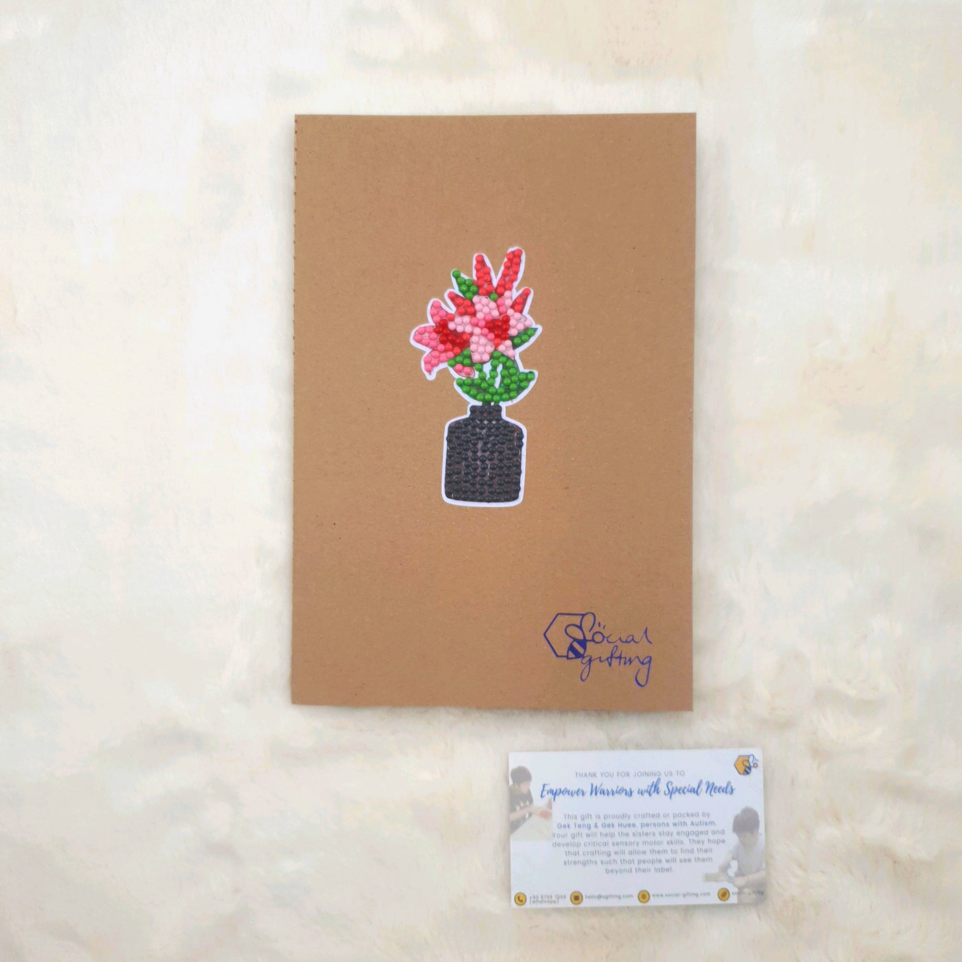 Flower Diamond Art Stickers on Notebook