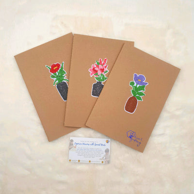 Flower Diamond Art Stickers on Notebook
