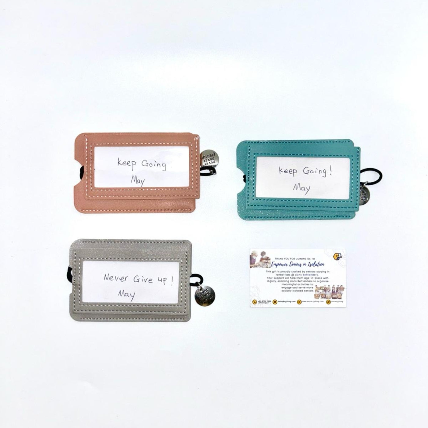 PU Leather Luggage Tag with Motivational Charm and Message