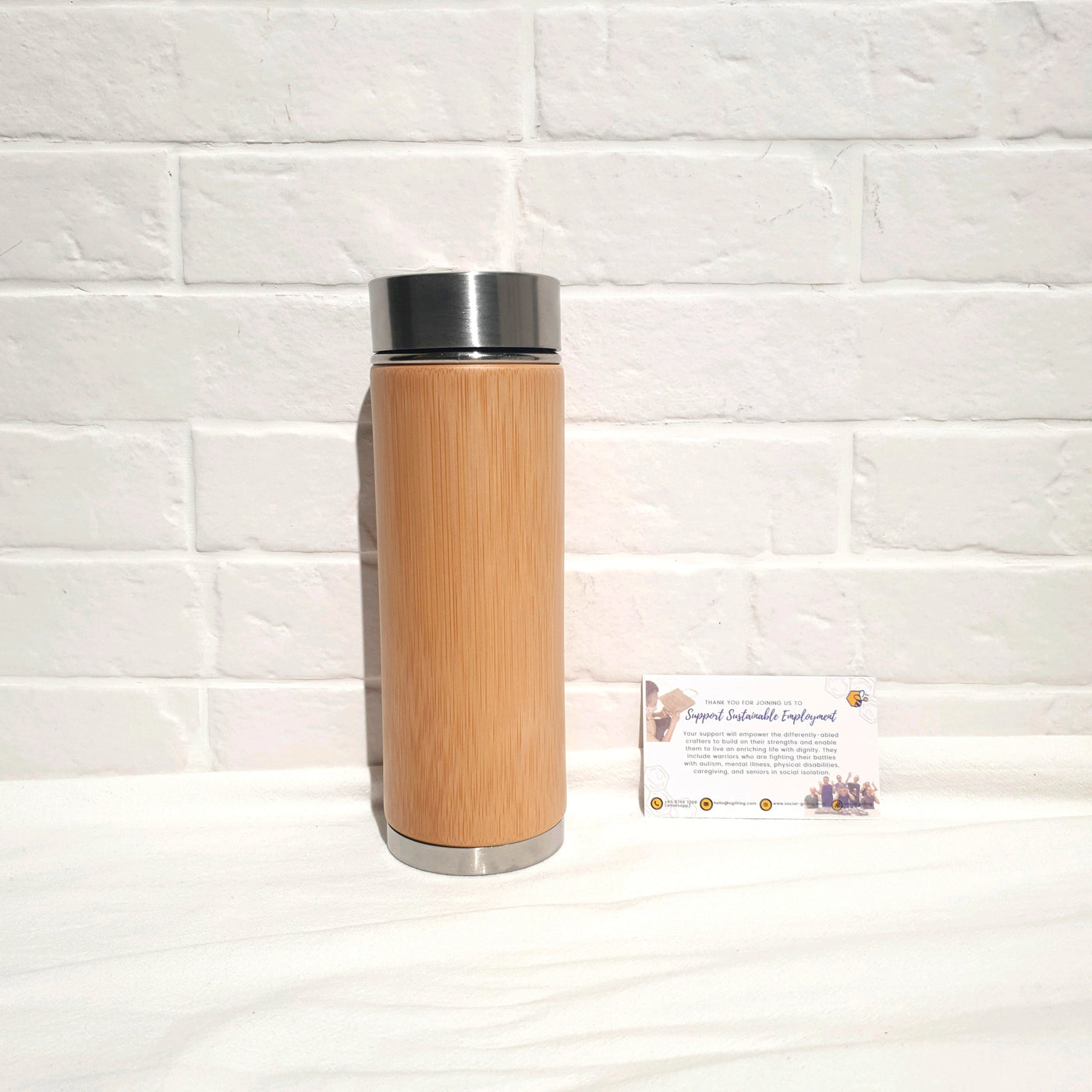 Bamboo Thermal Flask with Purple Clay