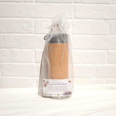 Bamboo Thermal Flask with Purple Clay